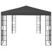 Prieel met LED-lichtslinger 3x4 m antracietkleurig