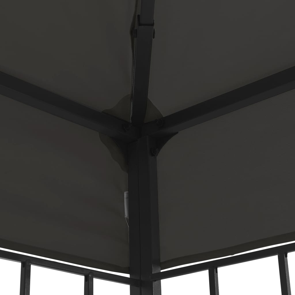 Prieel met LED-lichtslinger 3x4 m antracietkleurig