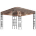 Prieel met LED-lichtslinger 3x3 m taupe