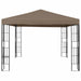 Prieel met LED-lichtslinger 3x3 m taupe