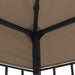 Prieel met LED-lichtslinger 3x3 m taupe