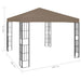 Prieel met LED-lichtslinger 3x3 m taupe