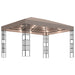Prieel met LED-lichtslinger 4x3 m taupe