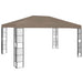 Prieel met LED-lichtslinger 4x3 m taupe