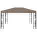 Prieel met LED-lichtslinger 4x3 m taupe