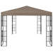 Prieel met LED-lichtslinger 4x3 m taupe