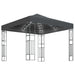 Prieel met LED-lichtslinger 3x3 m stof antracietkleurig