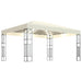 Prieel met LED-lichtslinger 3x4 m stof crèmekleurig