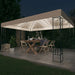 Prieel met LED-lichtslinger 3x4 m stof crèmekleurig