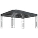 Prieel met LED-lichtslinger 3x4 m stof antracietkleurig