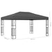 Prieel met LED-lichtslinger 3x4 m stof antracietkleurig
