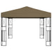 Prieel met LED-lichtslinger 3x3 m stof taupe