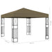 Prieel met LED-lichtslinger 3x3 m stof taupe