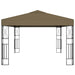 Prieel met LED-lichtslinger 3x4 m stof taupe