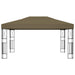 Prieel met LED-lichtslinger 3x4 m stof taupe