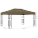 Prieel met LED-lichtslinger 3x4 m stof taupe