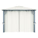 Prieel met gordijn en LED-lichtslinger 4x3 m aluminium crème