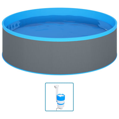 Splasher pool met hangende skimmer en pomp 350x90 cm grijs