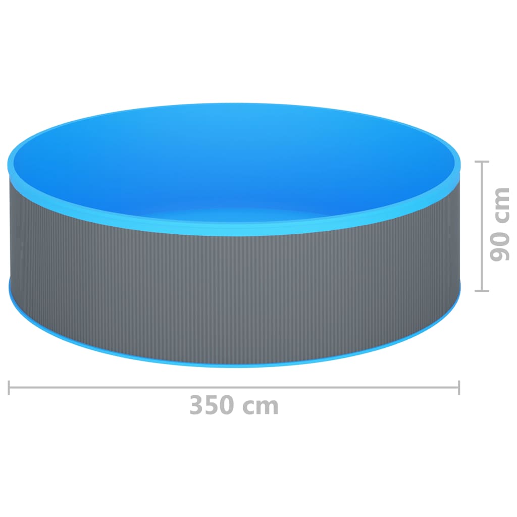 Splasher pool met hangende skimmer en pomp 350x90 cm grijs