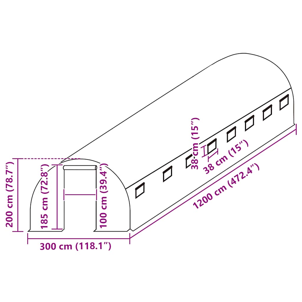 Kashoes vervangend (36 m²) 300x1200x200 cm groen