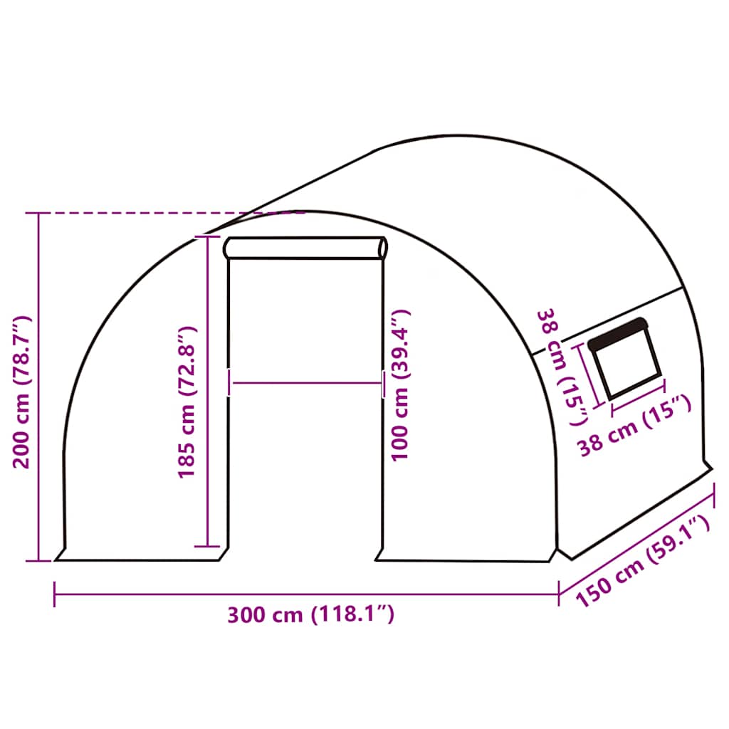 Kashoes vervangend (4,5 m²) 3x1,5x2 m transparant