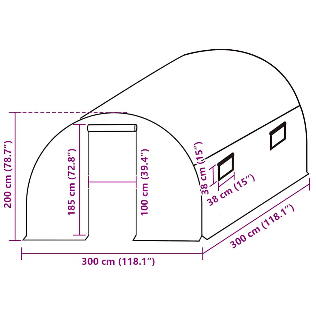 Kashoes vervangend (9 m²) 3x3x2 m transparant