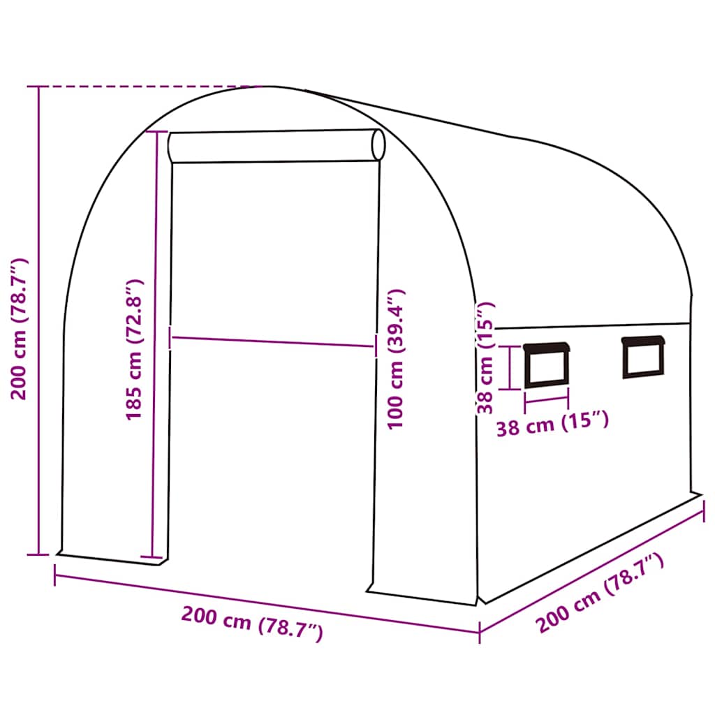 Kashoes vervangend (4 m²) 200x200x200 cm groen