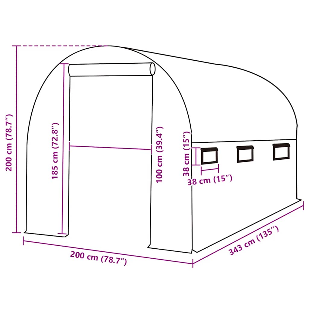 Kashoes vervangend (6,86 m²) 200x343x200 cm groen