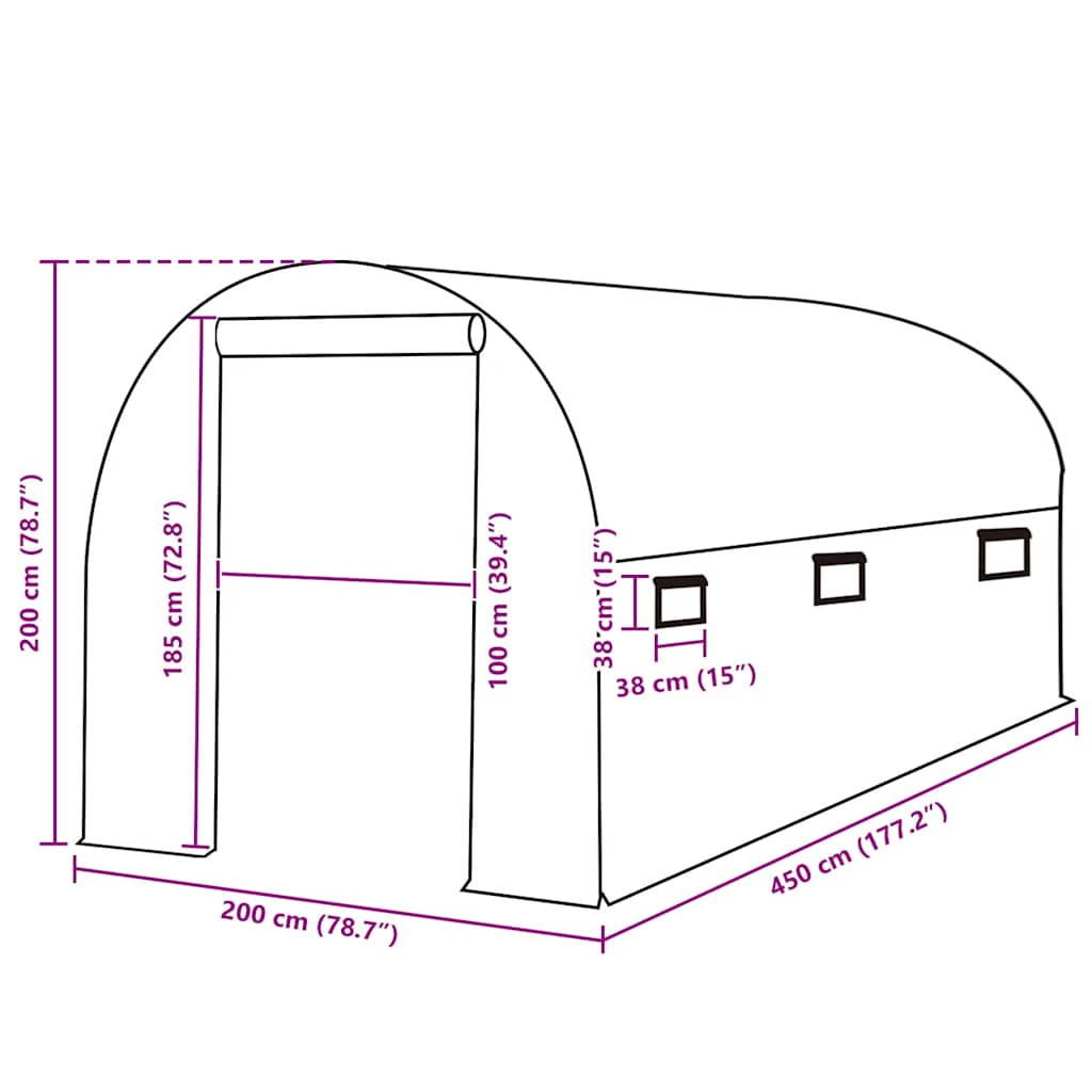 Kashoes vervangend (9 m²) 200x450x200 cm groen
