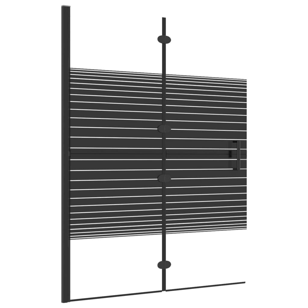 Douchewand inklapbaar 100x140 cm ESG zwart