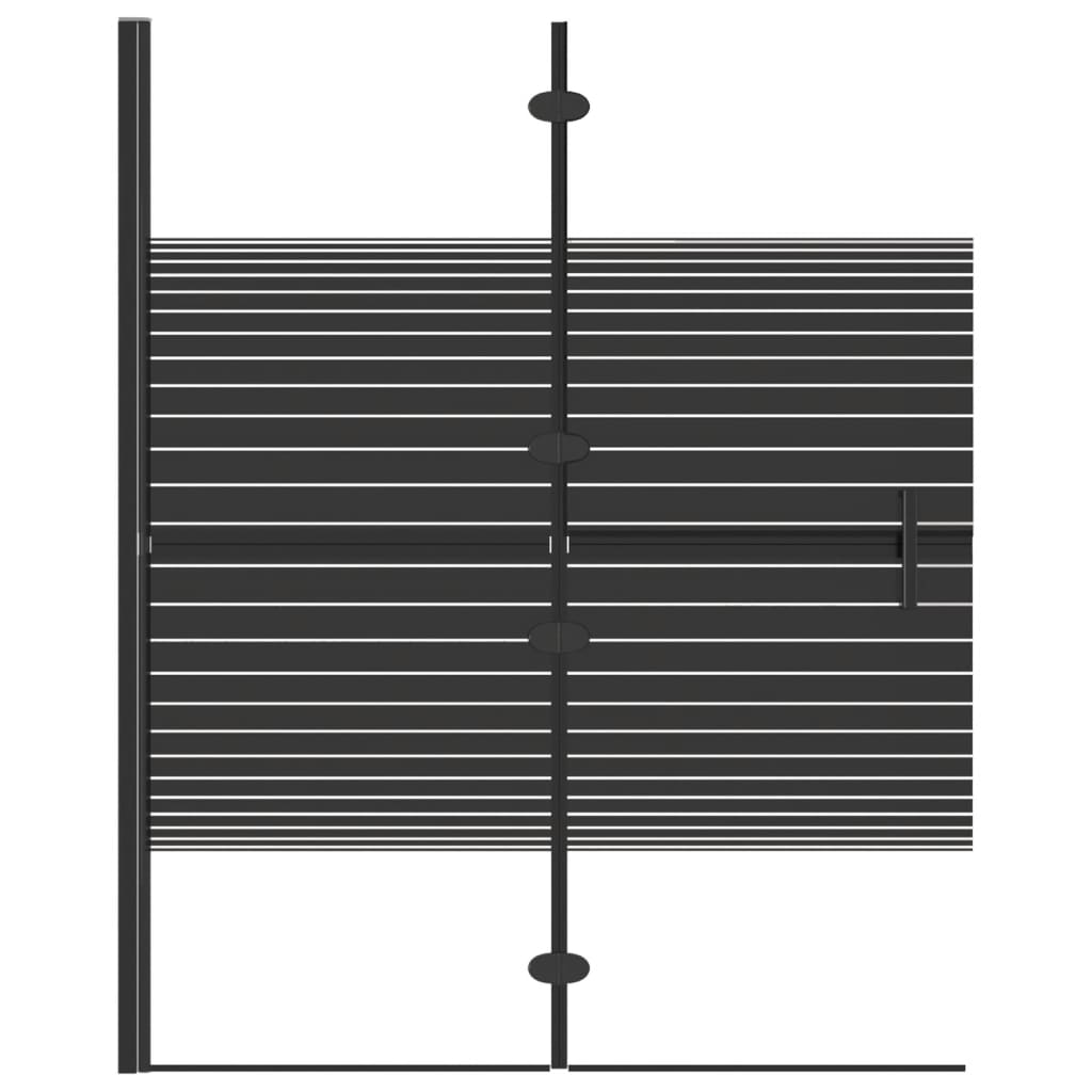 Douchewand inklapbaar 100x140 cm ESG zwart