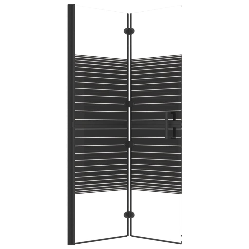 Douchewand inklapbaar 100x140 cm ESG zwart
