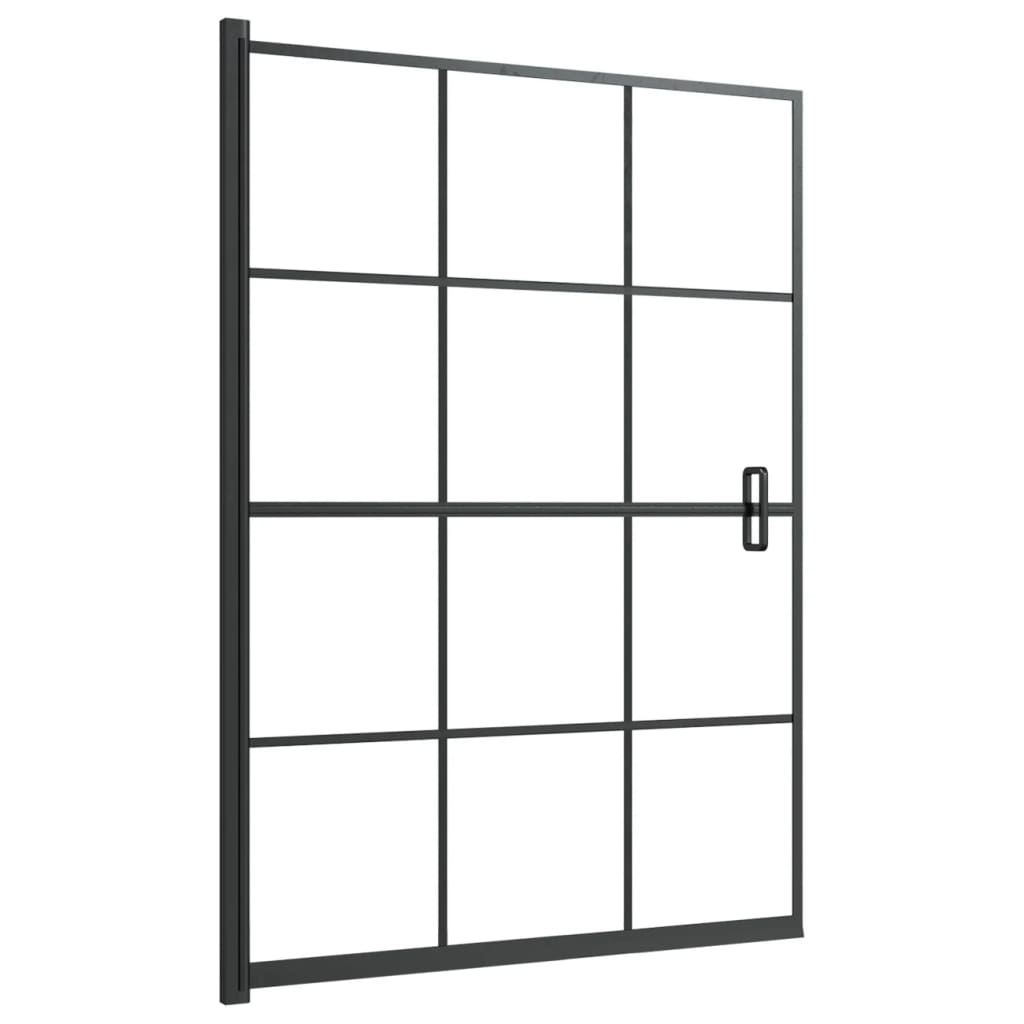 Douchewand 100x140 cm ESG zwart