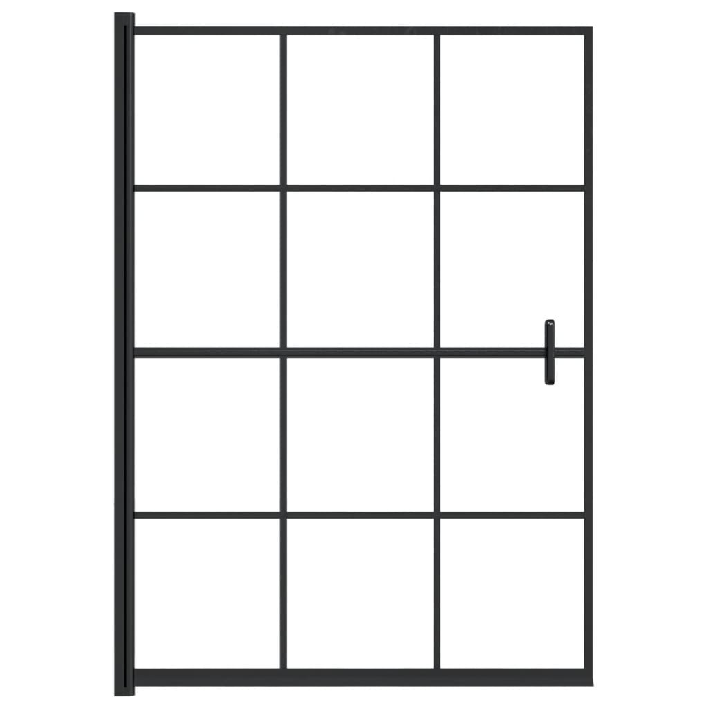 Douchewand 100x140 cm ESG zwart