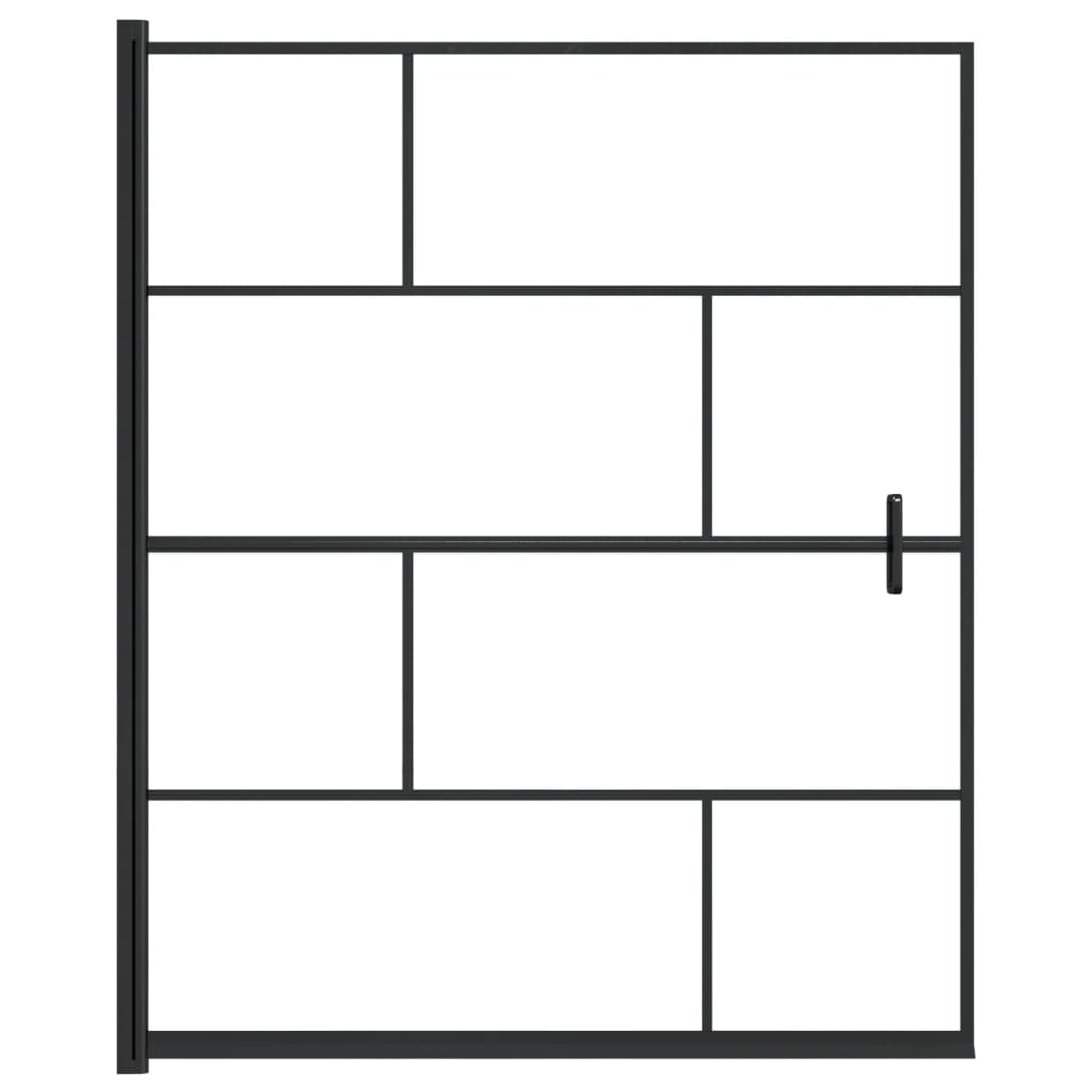Douchewand 116x140 cm ESG zwart