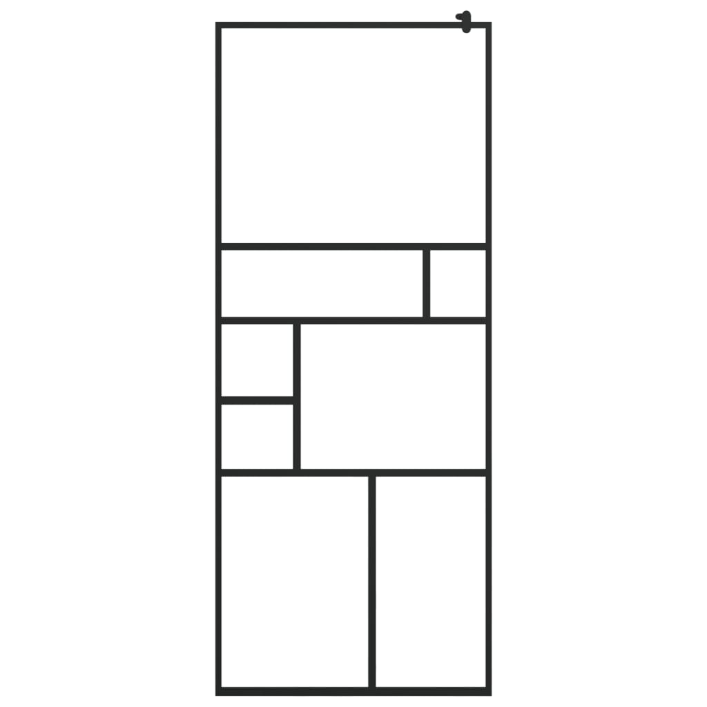 Inloopdouchewand 80x195 cm ESG-glas transparant en zwart