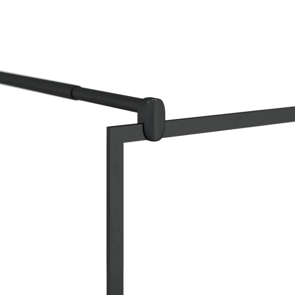 Inloopdouchewand 80x195 cm ESG-glas transparant en zwart