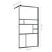 Inloopdouchewand 80x195 cm ESG-glas transparant en zwart
