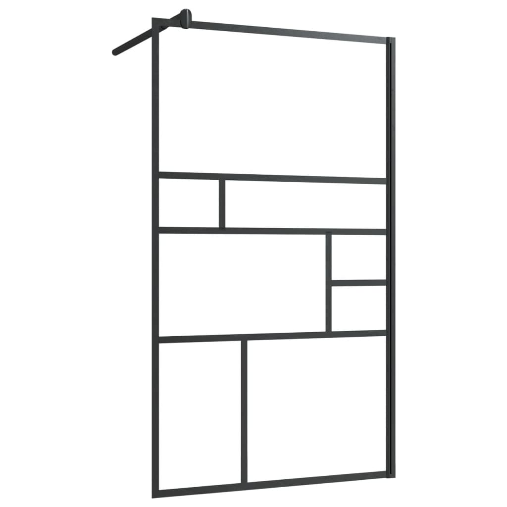 Inloopdouchewand 90x195 cm ESG-glas transparant en zwart