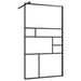 Inloopdouchewand 90x195 cm ESG-glas transparant en zwart