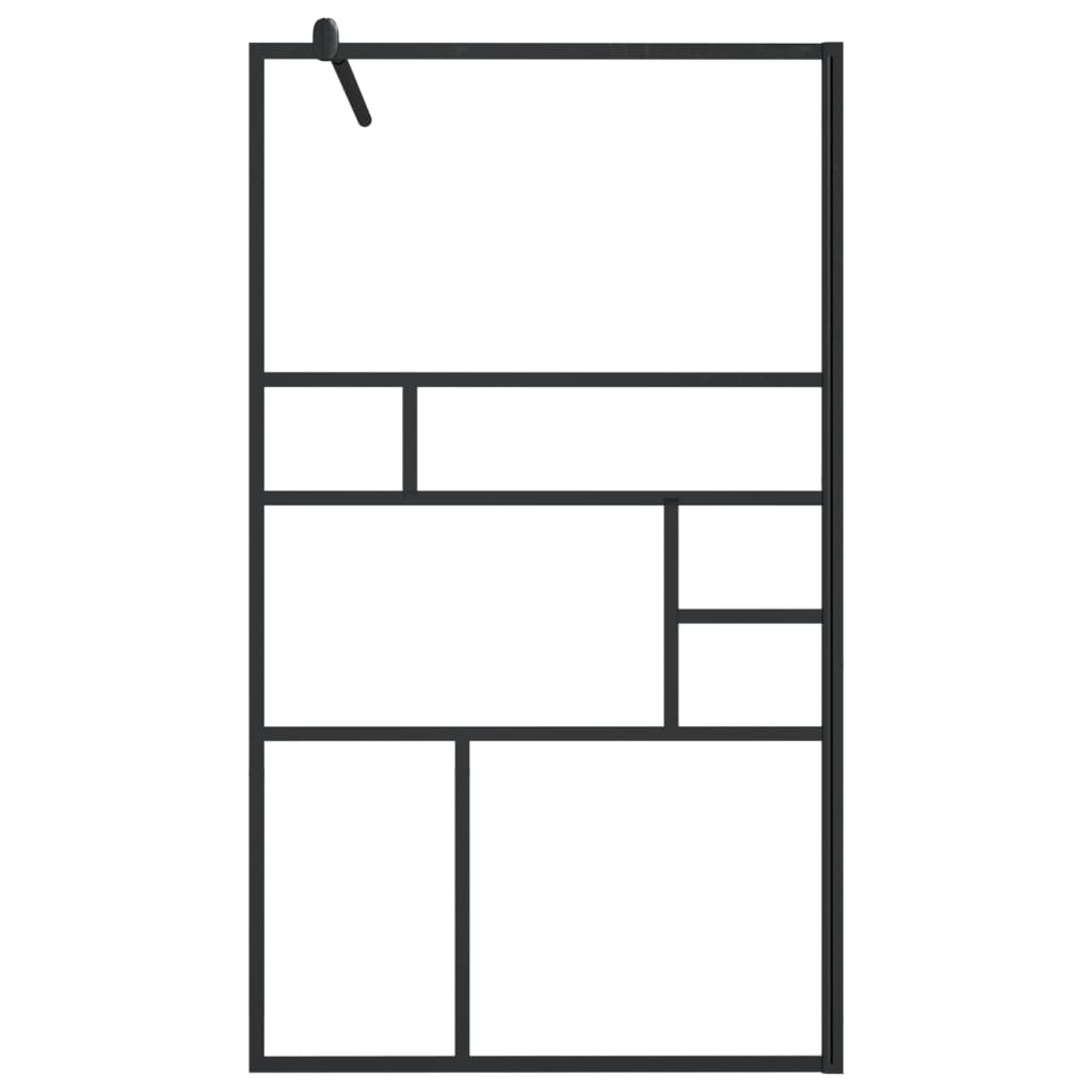 Inloopdouchewand 90x195 cm ESG-glas transparant en zwart