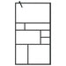 Inloopdouchewand 90x195 cm ESG-glas transparant en zwart