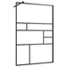 Inloopdouchewand 115x195 cm ESG-glas transparant en zwart