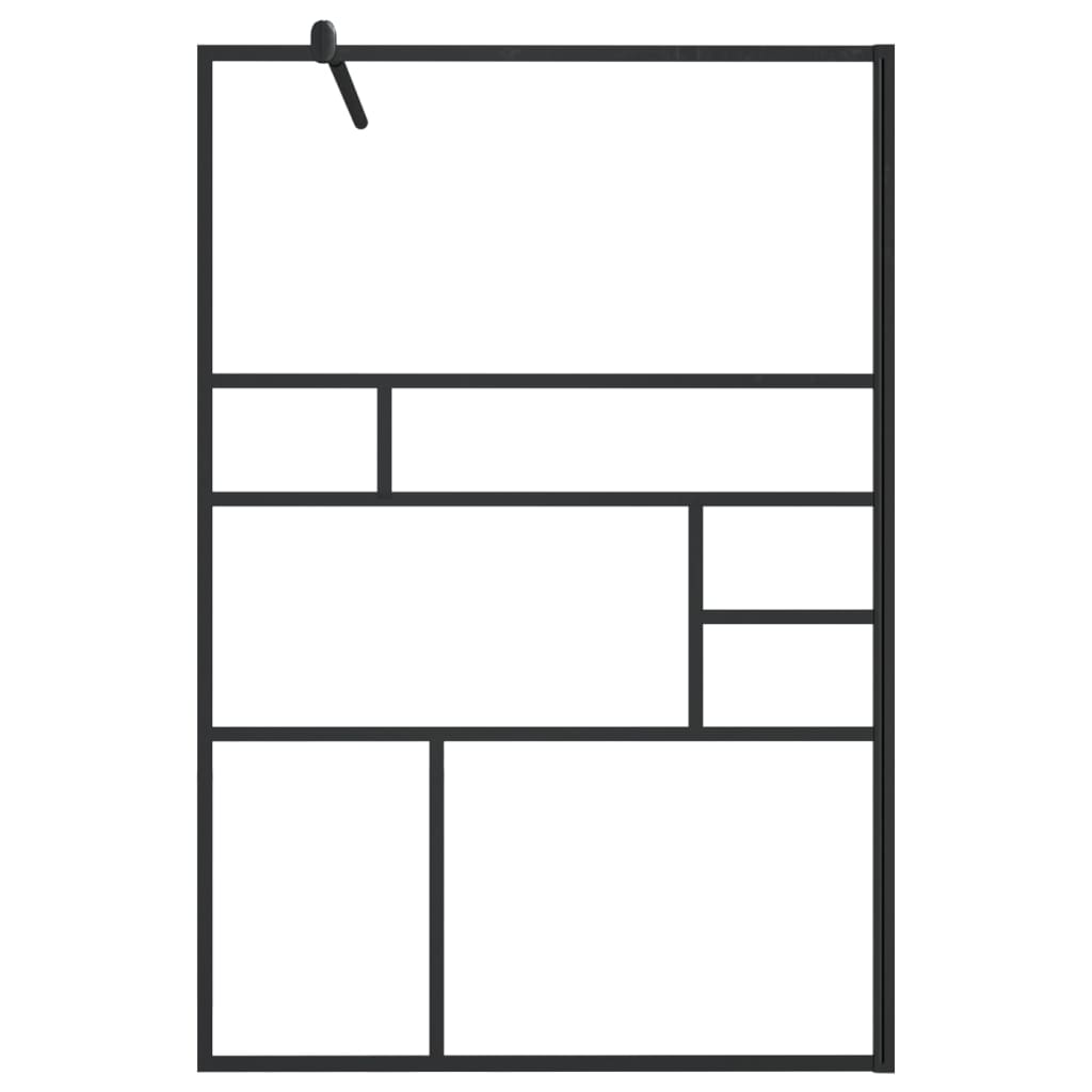 Inloopdouchewand 115x195 cm ESG-glas transparant en zwart