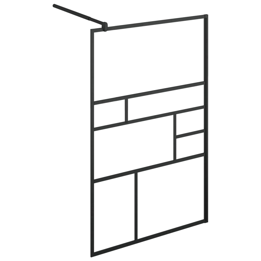 Inloopdouchewand 115x195 cm ESG-glas transparant en zwart