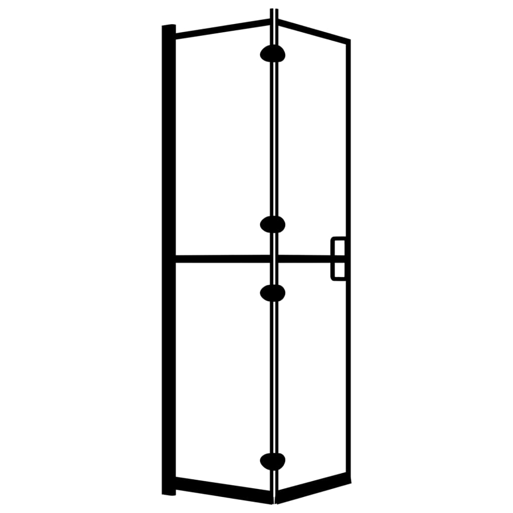 Douchewand inklapbaar 80x140 cm ESG zwart