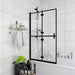 Douchewand inklapbaar 80x140 cm ESG zwart