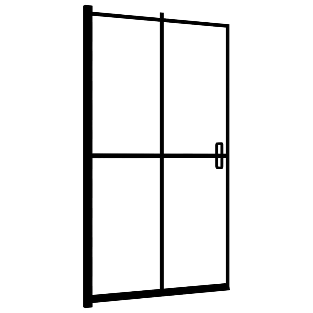 Douchewand inklapbaar 80x140 cm ESG zwart