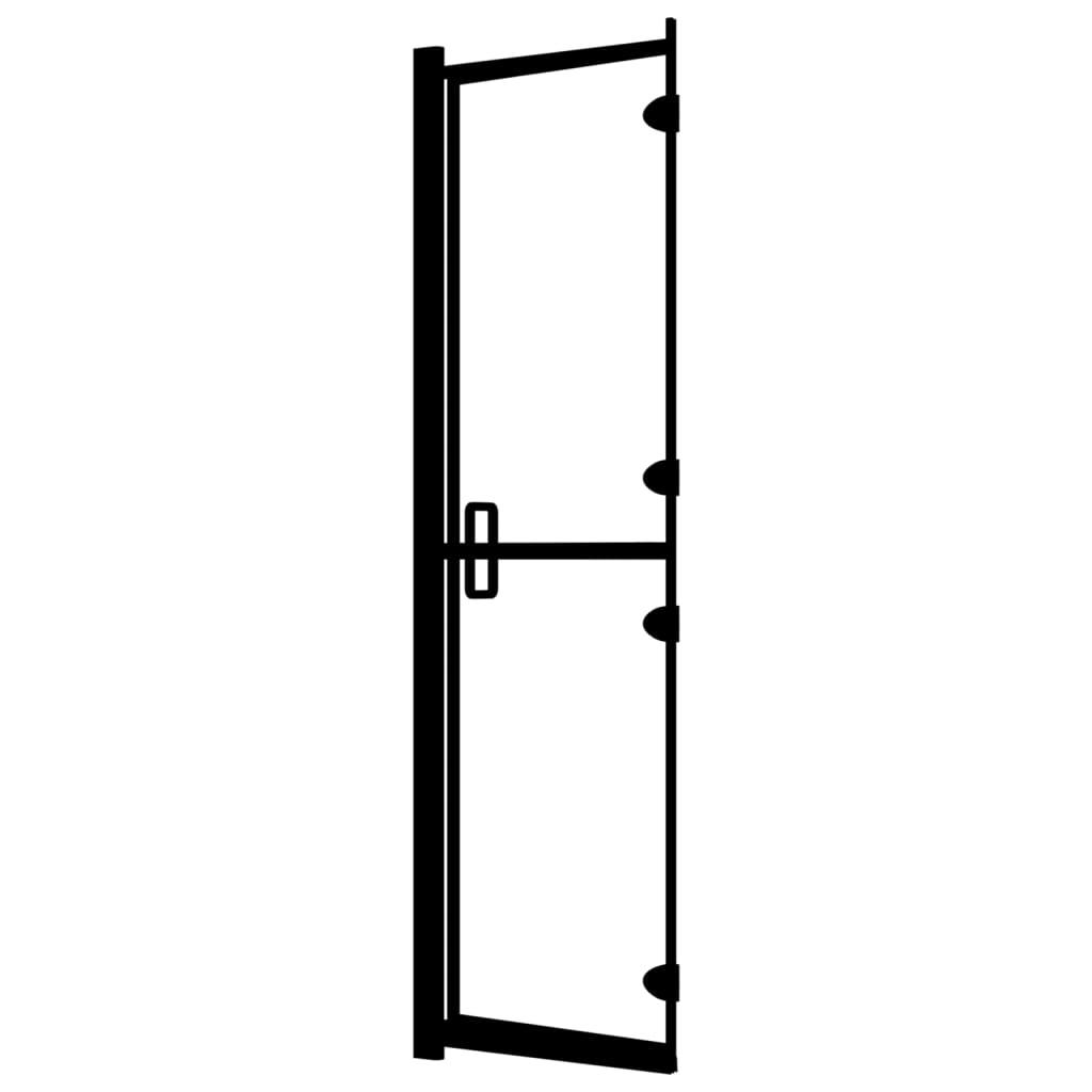 Douchewand inklapbaar 80x140 cm ESG zwart