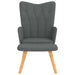 Relaxstoel met voetenbank stof donkergrijs